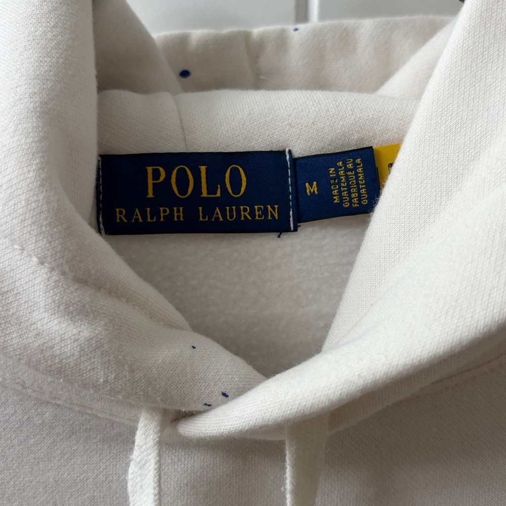 Polo by Ralph Lauren Fleece Polo Bear Paint Splatter Print Hoodie - Size M - Picture 4 of 5